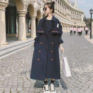 Two-tone Double-treated Midi Trench Coat