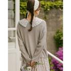 Over-fit Pointelle-knit Top