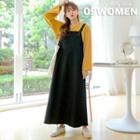 Plus Size Pocket-detail Maxi Denim Jumper Dress