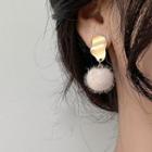 Sterling Silver Pom Pom Drop Earring / Clip-on Earring