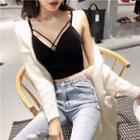 Spaghetti Strap Velvet Crop Top (various Designs)