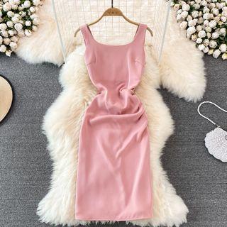 Plain Ruched Tank Dress