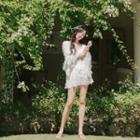 Set: Ruffle Trim Tankini + Cover-up Dress
