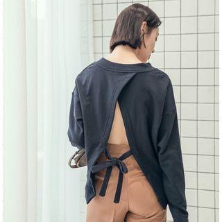 Tied Slit-back Pullover
