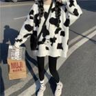 Cow Print Sweater Sweater - One Size