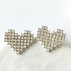 Rhinestone Heart Earring 1 Pair - Earrings - One Size