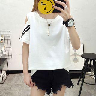Short-sleeve Cold Shoulder T-shirt