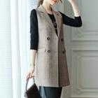 Plaid Double-breasted Vest / Straight-cut Pants