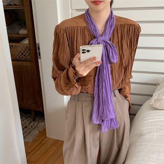 V-neck Blouse Coffee - One Size