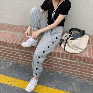 High Waist Heart Sweatpants