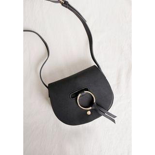 Hoop-accent Saddle Shoulder Bag