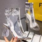 Transparent Panel Chunky-heel Sandals