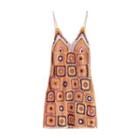 Spaghetti-strap Knit V-neck Dress