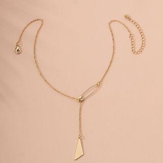 Triangle Pendant Alloy Necklace X206 - Gold - One Size