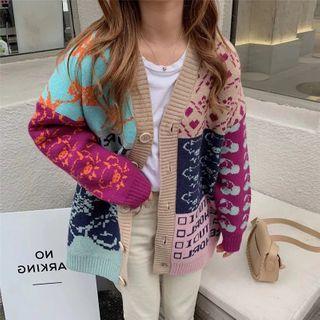 Color Block Pattern Cardigan