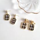 Houndstooth Rectangle Drop Earring