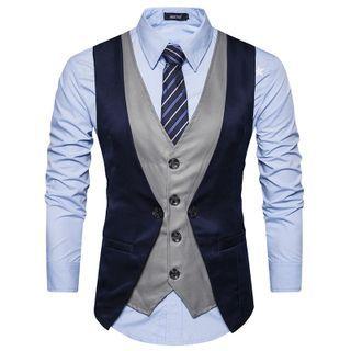 Two-tone Double-breasted Vest