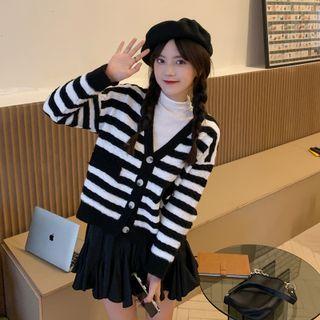 Striped Cardigan Striped - Black & White - One Size