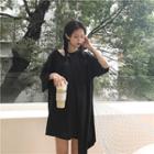 Cut Out Asymmetric 3/4-sleeve Long T-shirt