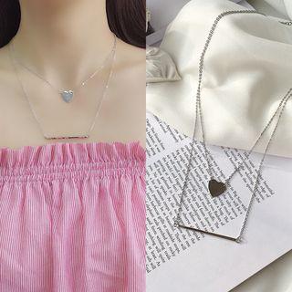 925 Sterling Silver Layered Necklace L071 - One Size