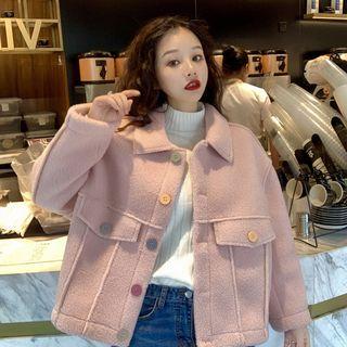 Faux Shearling Button Coat
