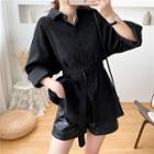 Corduroy Tie Waist Shirt