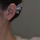 Butterfly Rhinestone Alloy Cuff Earring 1 Pc - Right Ear - Silver - One Size
