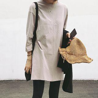Plain 3/4 Sleeve Long T-shirt