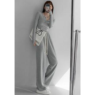 Drawcord-details Wide-leg Sweatpants