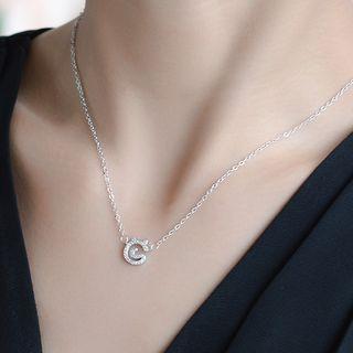 Cat Rhinestone Pendant Sterling Silver Necklace Necklace - Silver - One Size