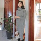Turtle-neck Tapered Knit Dress