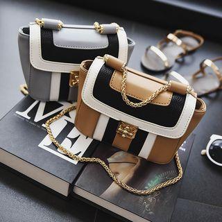Color Block Chain Strap Crossbody Bag