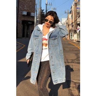 Pocket-detail Denim Long Jacket