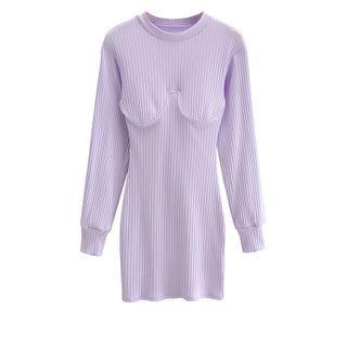 Long-sleeve Knit Top / Mini Bodycon Dress