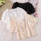 Square-neck Print Top