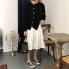 Asymmetric Cardigan / Midi A-line Skirt