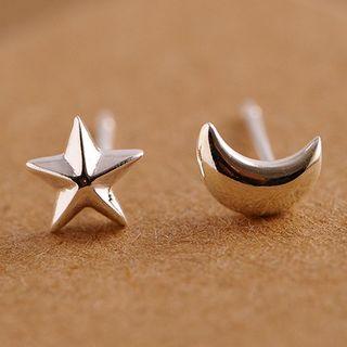 Moon And Star Stud Earring