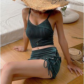 Set: Velvet Tankini Top + Bottom
