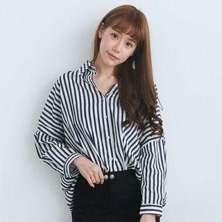 Long Sleeve Cutout Back Loose-fit Blouse