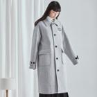 Embroidered Single-breasted Long Coat
