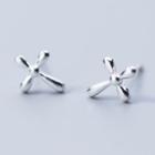 925 Sterling Silver Cross Earring S925 Silver - 1 Pair - Cross - One Size