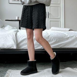 Drawcord Cable-knit Shorts