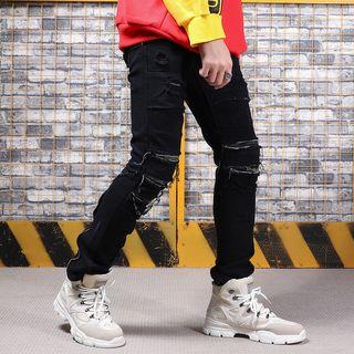 Ripped Straight Fit Pants