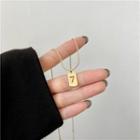 Numerical Tag Pendant Alloy Necklace Gold - One Size