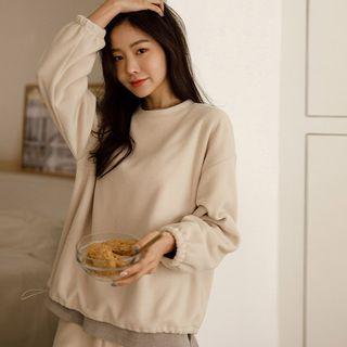Drawcord-hem Fleece Pullover