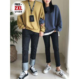 Couple Long-sleeve Colored Sweatshirt