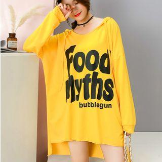Lettering Dip Back Hoodie