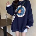 Long-sleeve Planet Print Top