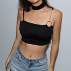 Asymmetric Chain Cropped Camisole Top