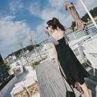 Asymmetric Strap Sheath Ruffle Dress